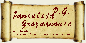 Pantelija Grozdanović vizit kartica